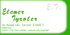 elemer tyroler business card